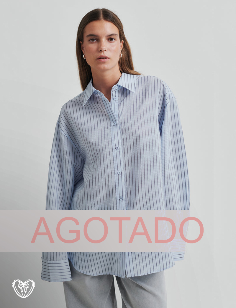 Camisa larga rayas azul