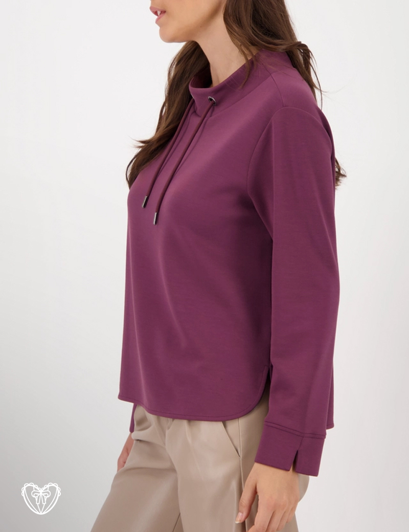 Sudadera laterales abiertos granate - Imagen 2
