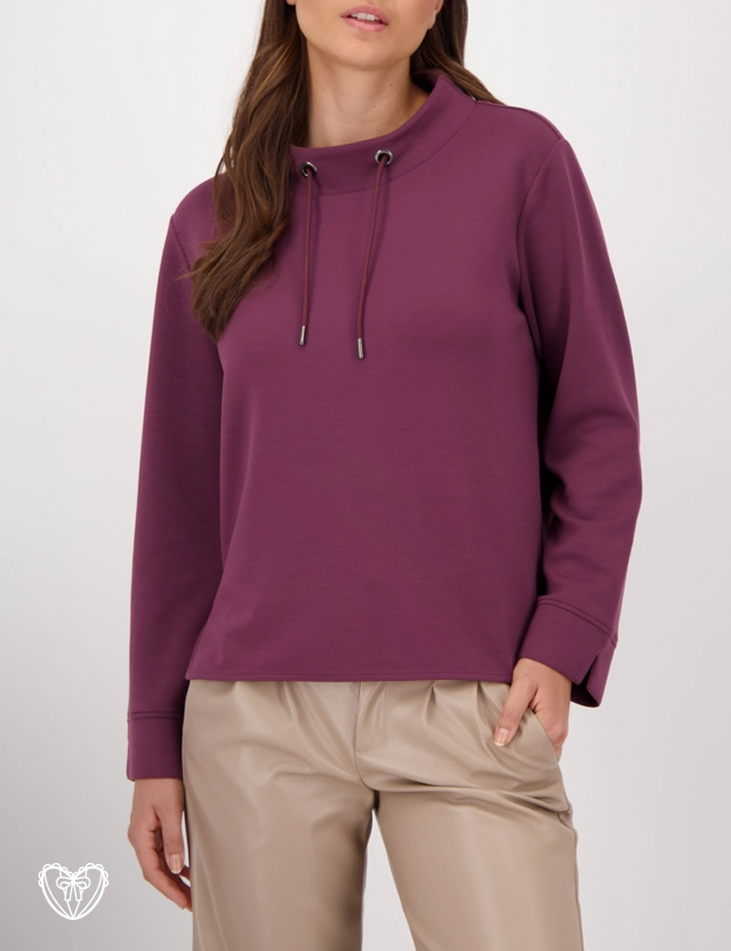 Sudadera laterales abiertos granate