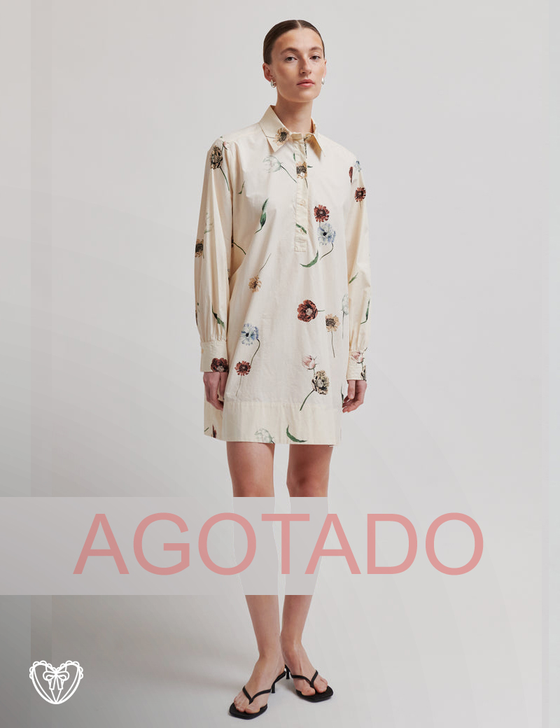 Vestido camisero estampado flores