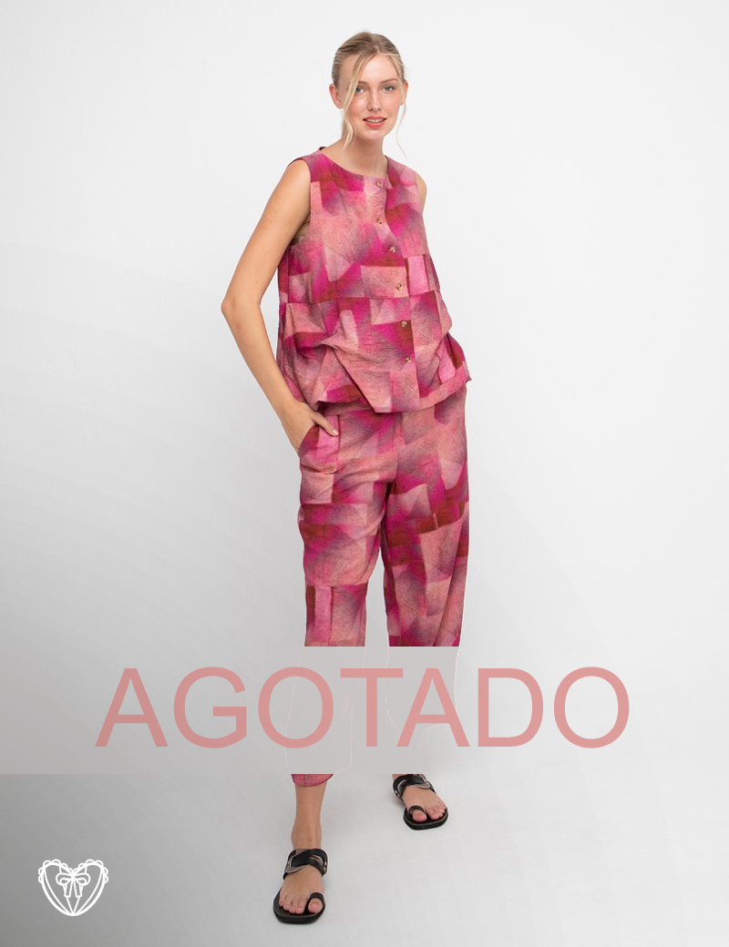 Pantalón estampado rosa