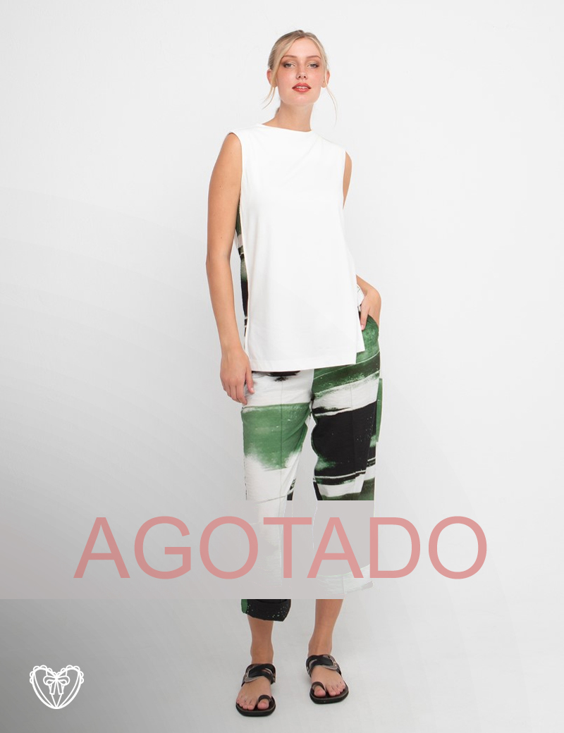 Pantalón estampado verde