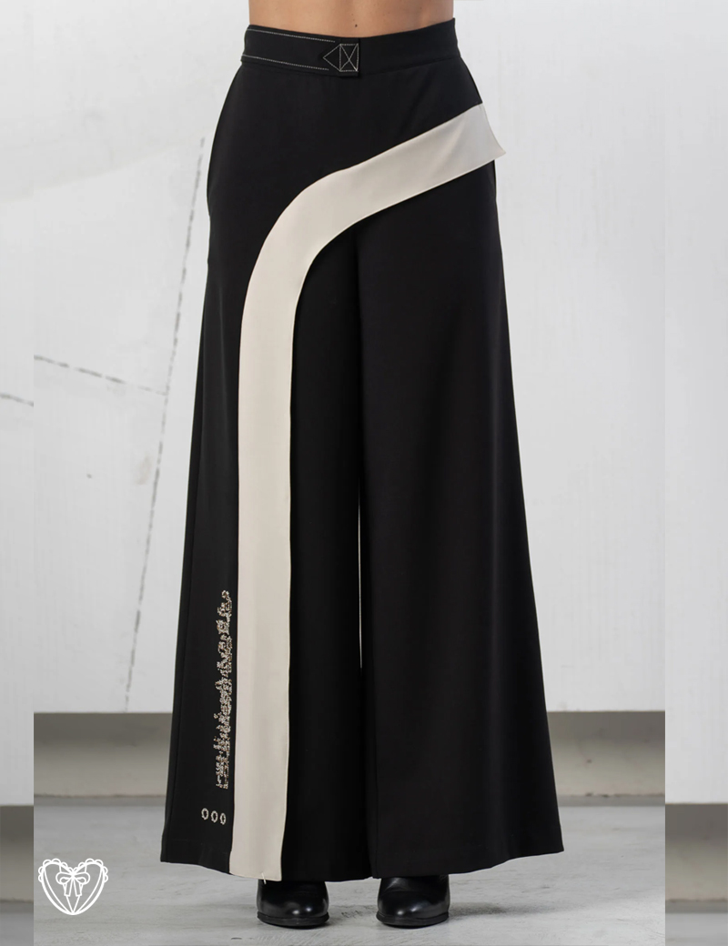 Pantalón ancho negro de Elisa Cavaletti