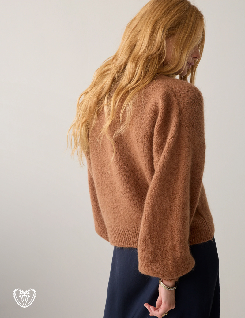 Chaqueta marrón teja con botones - Imagen 3