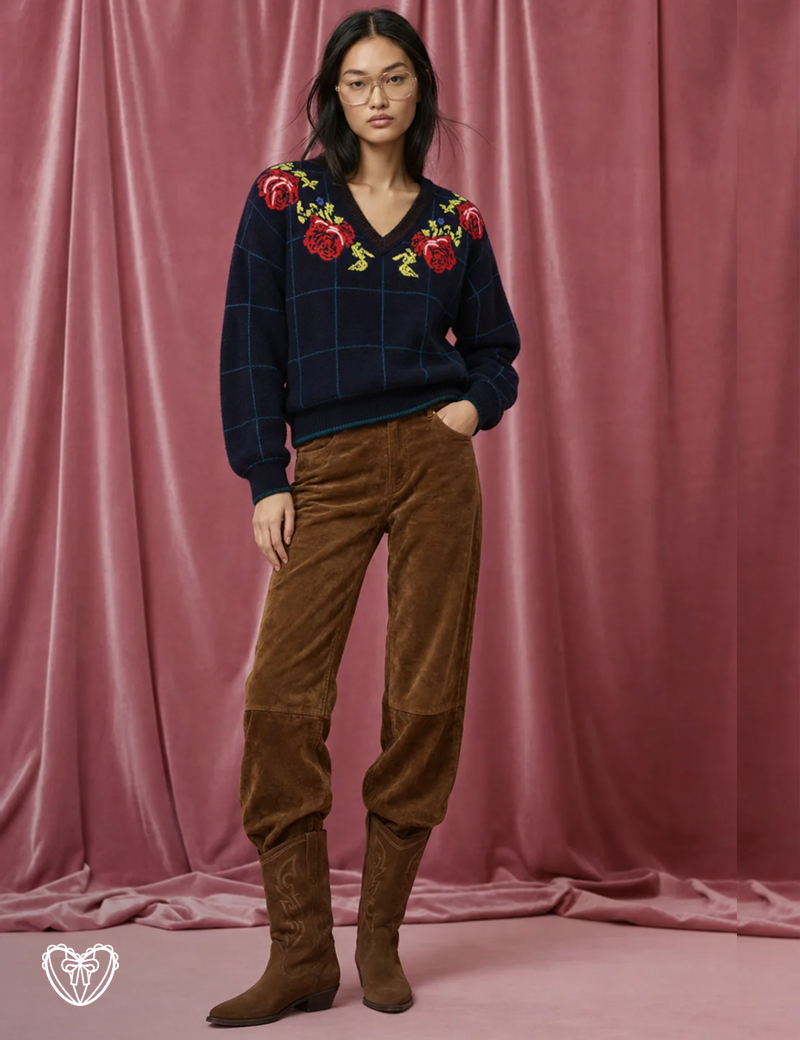 Jersey marino con flores